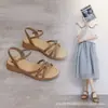 Sandalias para Mujer 2026 Nuevas de Verano Versátiles Planas Estilo Hada Estudiante Casual Retro Romanas Sandalias de Celebridad de Internet Tendencia Ins