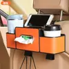 Caixa de armazenamento multifuncional para carro, organizador de encosto de banco, porta-copos e caixa de armazenamento para o encosto do banco