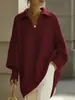 Suéter de Punto de Manga Larga de Color Sólido con Cuello de Solapa, Estilo Holgado y Casual, Suéter Exterior para Mujer, Nuevo Estilo Transfronterizo Primavera 2026