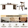 Mesa de Comedor de Madera Maciza, Estilo Retro Francés, Mesa Rectangular de Piedra Travertino, Uso en Sala de Estar del Hogar, Mesa de Comedor Estilo Mediados de Siglo, Nuevo Modelo 2026