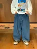 Outono 2026 Novidades Infantis Casuais Versáteis Jeans Estilo Coreano Unissex Infantil Básico Clássico Jeans Calça Longa