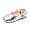 Zapatos de Princesa para Niñas, Zapatos para Niños, Nuevos Zapatos Pequeños de Cuero Estilo Primavera y Otoño 2026, Zapatos de Otoño Plateados para Bebé Niña con Suela Suave
