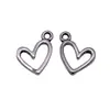 13x12mm 0.43g Color Plata Antigua Popular Material para Manualidades en Europa y América Colgante de Corazón Hueco