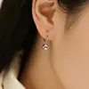 Pendientes de Aro Versátiles Estilo Ins de Bola de Plata Pura 999 Plata Pulida Metal Geométrico Esférico al por Mayor