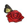 Etiqueta bordada por computadora con fresa, sello de flor de rosa, accesorios de ropa, abrigos, sombreros, decoración, parche DIY, pegatina de tela bordada