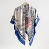 Lenço Quadrado para Mulheres, Design Criativo Estilo Coreano, Xale com Estampa de Plantas e Flores, Moda Elegante para Primavera e Outono, Lenço Quadrado Fino de Sarja