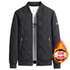Moda de Inverno Plus Size Transfronteiriça Jaqueta Acolchoada de Algodão Casual Masculina Espessada Roupa de Baseball Masculina Jaqueta Acolchoada de Algodão com Gola Vertical Pulôver Externo