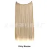 Mecha de Extensão de Cabelo em U Transfronteiriça para Mulheres, Extensão de Cabelo de Uma Peça com Fio de Pesca Grande, Mecha de Extensão de Cabelo Longo Liso Natural Invisível com Presilha