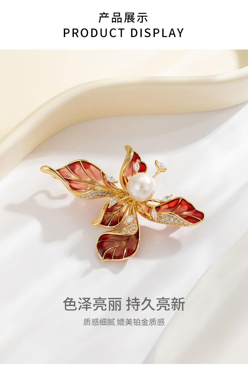 法式复古鸢尾花胸针小众轻奢高级感花朵别针新品时尚优