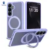 Fábrica Adequado para Série Samsung S26 Capa de Celular com Suporte Giratório S25 Magnético Fosco PC+TPU Capa Protetora Anti-Queda
