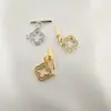 Fivela Ot Atacado Banhada a Cobre Ouro 18K Real Zircônia Micro-Pavimentada Pulseira Fivela Trevo de Quatro Folhas Fivela de Conexão para Joias Colar de Pérolas DIY