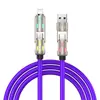 Cable de Datos de Carga Rápida Totalmente Compatible Tipo C de Silicona Líquida de 240W con Luz Respiratoria Cuatro en Uno