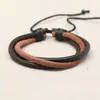 Pulsera Trenzada de Cuero Multicapa Retro de Moda Europea y Americana para Hombres y Mujeres Joyería Ajustable
