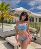 Traje de baño de dos piezas para mujer, fresco y sofisticado, bikini de tres puntos de moda estilo europeo y americano, bikini Bandeau para vacaciones