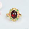 Anillo de Ámbar Natural Guan Yu Anillo de Ámbar Sangre Joyería de Estilo Palacio para Mujer Venta al por Mayor y Entrega de Fábrica S4071204L