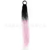 Perucas Trançadas Estilo Europeu e Americano para Mulheres, Cabelo Longo, Tranças Pequenas Coloridas, Cor Degradê, Dreadlocks de Três Fios, Rabo de Cavalo