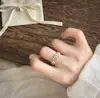 Anillo de Flor de Durazno Pintado en Oro Estilo Retro Chino Esmaltado Nuevo, Inspirado en el Palacio, Diseño de Lujo Ligero de Nicho para Parejas, Ajustable