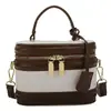 Bolsa Pequena Texturizada de Cor Contrastante para Mulheres, Nova Bolsa de Mão Tendência e Fashion deste Ano, Transversal, Bolsa de Ombro, Bolsa Caixa