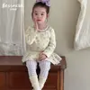 Beixinan Conjunto de Roupa de Casa Outono/Inverno Infantil Confortável de Veludo 300G Espessado 100% Algodão Camisa e Calça Roupa Íntima Térmica Classe A