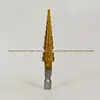 Kit de Brocas Escalonadas Pequenas 3 Peças Transfronteiriço Cabo Hexagonal Broca Pagoda Revestida de Titânio Carboneto de Alumínio Canal Reto Broca Multifuncional