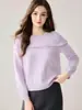 Otoño/Invierno 2026 Nuevo Estilo Francés Elegante Suéter de Punto Cuello Redondo para Mujer Suéter de Cachemira Capa Base Versátil