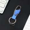 Cuero Genuino Lujo Ligero Para Hombre Colgante de Cintura Llavero de Coche Capa Superior Cuero Vacuno Metal Hebilla Colgante para Llaves Antiperdida Grabado Venta al Por Mayor