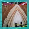 Materiais de Pedra com Veios de Madeira Real e Mármore Amarelo Estão Disponíveis para Fins de Amostra e Podem Ser Processados para Criar Superfícies de Tijolo Dourado, Superfícies de Seda e Outros Acabamentos de Superfície