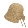 Primavera e Verão Novo Chapéu Casual Protetor Solar Chapéu Feminino Rosto Pequeno Laço Palha Vazada Chapéu Pescador Respirável Protetor Solar Chapéu Balde