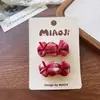 Pasador de Pelo con Lazo de Caramelo Cuadros Borgoña Lindo para Niños Pinza Lateral para el Cabello Cuerda para el Cabello a Juego para Niñas Goma Elástica Pequeña
