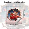 Parede Rachada Simulada Papai Noel Adesivo de Parede de Natal Suporte Autoadesivo Removível Decoração de Parede para Casa Sala de Estar Quarto