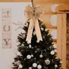 Laço Grande de Corda de Juta Enfeite de Árvore de Natal Vintage Laço Decorativo Boêmio para Festa de Casamento Feriado