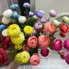 6 Buquês Artificiais de Flor de Chá e Rosas para Decoração de Salão de Casamento, Vitrine de Casa e Arranjo de Lótus