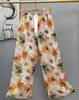 Pantalones de pijama de algodón para mujer, verano, finos, estampados, casuales, de pierna ancha, pueden usar mujeres embarazadas, comercio exterior, pantalones de talla grande