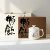 Xícara de Cerâmica com Tampa Estilo Dinastia Tang e Song, Caneca de Escritório, Xícara de Chá, Design de Orquídea Pintado à Mão, Xícara de Chá Pessoal de Cerâmica de Alta Qualidade