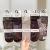 Nuevo Estilo Otoño e Invierno para Mujer: Calcetines holgados estilo Old Money, Calcetines altos, Calcetines holgados de encaje de color liso, Calcetines con separación de dedos para mujer