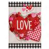Bandera de Jardín Caliente de San Valentín de Amazon Enano Rojo de Amor Decoración de Patio Lino Bandera de Jardín de Doble Cara