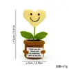 Boneca de Crochê Acabada Feita à Mão Transfronteiriça Segurando Cartão Pacote de Emoticons Planta em Vaso Simulada de Crochê Ornamento de Mesa