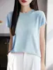 Nuevo Top de Verano 2025 para Mujer, Delgado y Versátil, Imitación Lana, Mangas de Murciélago, Espalda Hueca con Diamantes, Camiseta Base