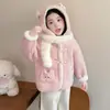 Roupas de Inverno para Meninas Jaqueta Grossa com Pelúcia Estilo Novo 2026 Inverno Infantil Super Fofo Coelho de Desenho Animado Bebê Suéter de Pelúcia