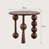 Mesa Redonda Pequeña de Madera Maciza, Mesa de Centro Estilo Vintage, Mesa Auxiliar Retro para Esquina de Sofá de Sala de Estar, Mesa Auxiliar Pequeña Creativa, Mesa de Centro Retro