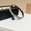 Pulsera Europea y Americana Transfronteriza Edición Ancha Acero Inoxidable Tamaño Ajustable para Mujer Exagerada de Alta Gama Dorada Abierta