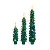 Árvore de Natal de Desenho Animado Mais Vendida na Amazon Poste de Cera Controle Remoto de 10 Teclas Poste de Pinheiro Cera Vela Digital LED Luz de Vela Halloween