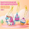Nuevo Llavero Acrílico de Pintura de Diamantes DIY Hecho a Mano Transfronterizo Donut Unicornio Punto Diamante para Niños Colgante para Bolso