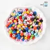 Colgante de Corazón Flor Pintada Colorida de Acrílico Agujero Recto Cuentas Sueltas Cuentas para Hilo Llavero de Teléfono Móvil Accesorios para Joyería DIY