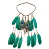 Diadema Bohemia con Plumas Transfronteriza para Vacaciones, Viajes a la Playa, Fotografía, Diadema India, Accesorio para el Cabello de Pavo Real Estilo Étnico