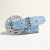 Cinturón Y2K de Mezclilla Azul Estilo Retro Hebilla Decorada con Estrellas y Pedrería Europea y Americana Cinturón Decorativo de Moda para Mujer