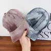 Gorra de Béisbol Lavada de Mezclilla Lisa Tie-Dye Vintage Desgastada Unisex Estilo Coreano Versátil de Moda Gorra para el Sol