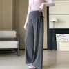 Pantalones de maternidad para primavera y otoño, nuevo estilo con cordones laterales, soporte para el vientre, pierna ancha, caída fluida, pantalones casuales de pierna recta, adelgazantes sin oprimir el vientre.