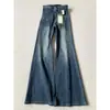 Jeans Vintage Azules de Pierna Recta Acampanados para Mujer, Nuevo Estilo Primavera 2026, Tallas Grandes de Cintura Alta, Pantalones Amplios de Caída Suelta, Largo hasta el Suelo