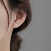 Aretes de Mariposa Qimeng para Mujer, Aretes de Circonita de Color Dulce, Pequeños y Exquisitos, de Alta Gama, Verano, Combinan con Todo, Joyería Simple para la Oreja